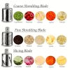 Vegetable Slicer, 3 in 1 Round Veggie Chopper Fruit Cutter Cheese Shredder Rotary Drum Grater with 3 Stainless Steel Blades,1 Julienne peeler and 1 Br